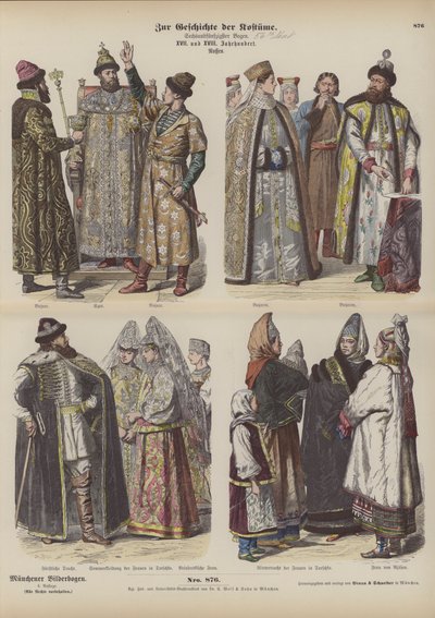 Costumes russes, XVIIe et XVIIIe siècles - German School