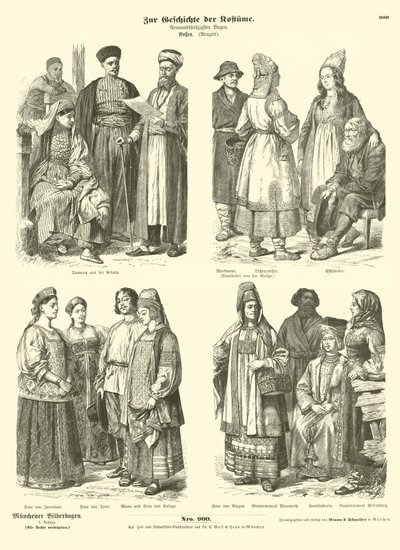 Costumes russes, fin XIXe siècle - German School