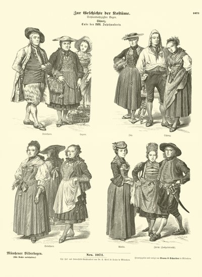 Costumes suisses, fin du 18ème siècle - German School