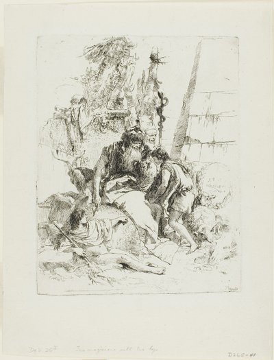 Deux magiciens avec deux garçons, de Scherzi - Giambattista Tiepolo