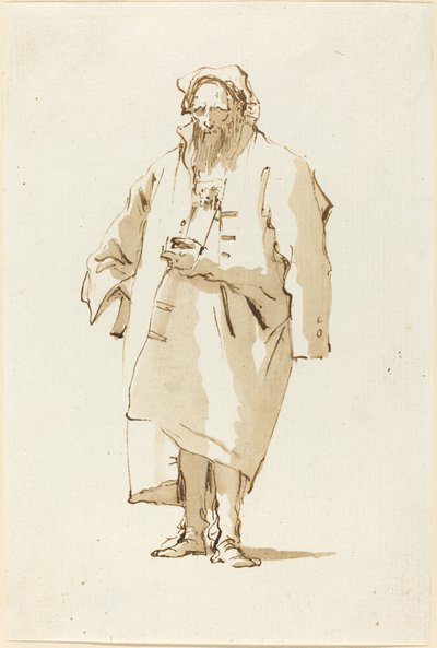 Un Oriental Debout Portant un Manteau - Giovanni Battista Tiepolo