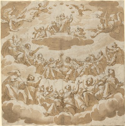 Dieu en trône entouré de saints - Giovanni Battista Trotti