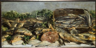 Nature morte avec poisson - Giovanni Segantini