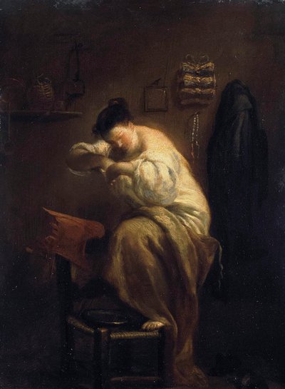 Femme cherchant des puces, années 1710 - Giuseppe Maria Crespi