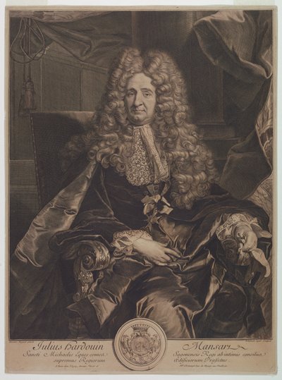 Portrait de Jules-Hardouin Mansart (1646-1708) - Gérard Edelinck