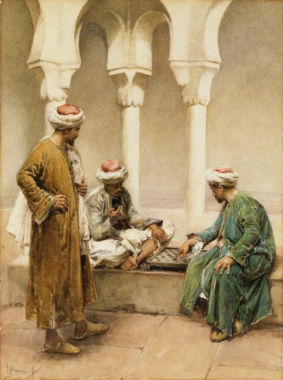 Arabes jouant aux échecs - Gustavo Simoni