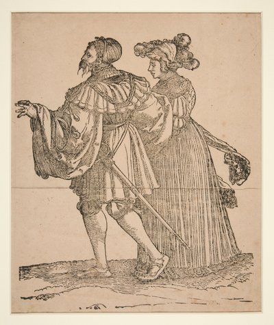 Partenaires de danse aux flambeaux - Hans Leonard Schaufelein