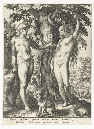 Adam et Ève et le serpent - Hendrick Goltzius