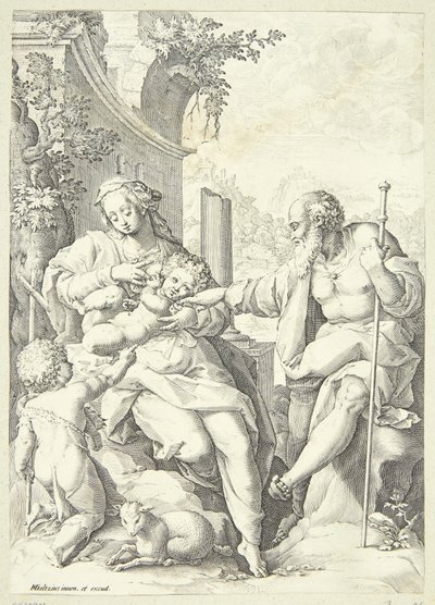 La Sainte Famille avec le petit Jean - Hendrick Goltzius