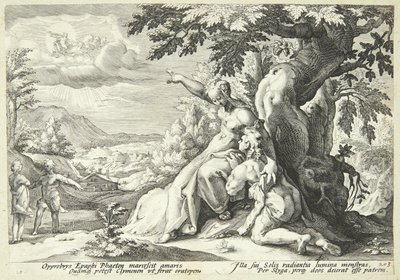 Clymène encourage Phaéton à trouver Hélios - Hendrick Goltzius