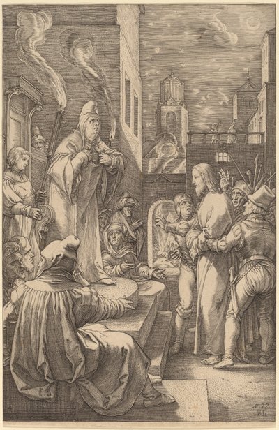 Le Christ devant Caïphe - Hendrik Goltzius