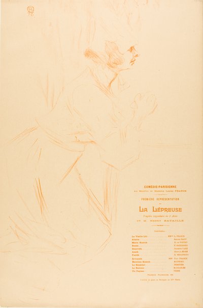 Programme pour La Lépreuse - Henri de Toulouse Lautrec