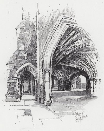 Arches de la crypte (gravure) - Herbert (after) Railton