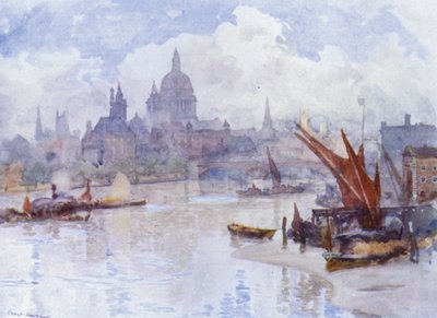 Blackfriars Reach (lithographie en couleur) - Herbert Menzies (after) Marshall