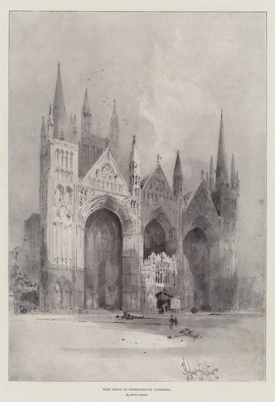 Façade ouest de la cathédrale de Peterborough - Herbert Railton