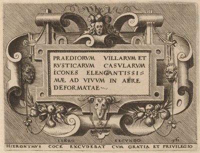 Page de titre pour "Praediorum Villarum" - Hieronymus Cock