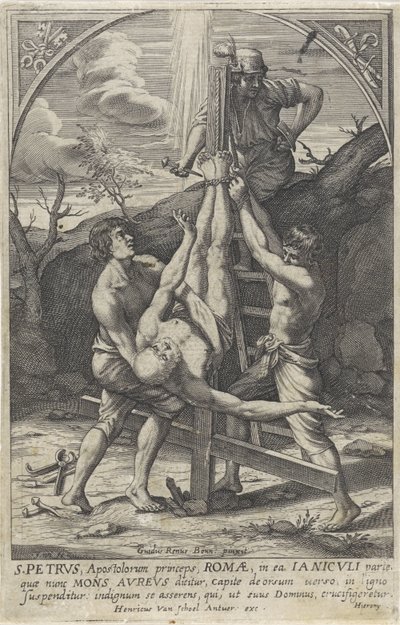 Crucifixion de Pierre - Hieronymus Wierix