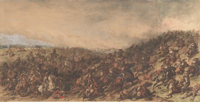 Scène de bataille Waterloo - Hippolyte Bellange