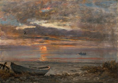 Coucher de soleil un jour de janvier à Skagen - Holger Drachmann