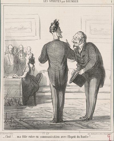 Chut ... ! Ma fille est en communication ... - Honoré Daumier