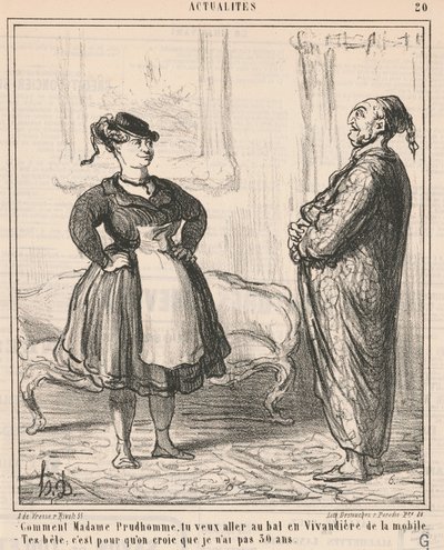 Comment Madame Prudhomme ... En vivandière ... - Honoré Daumier