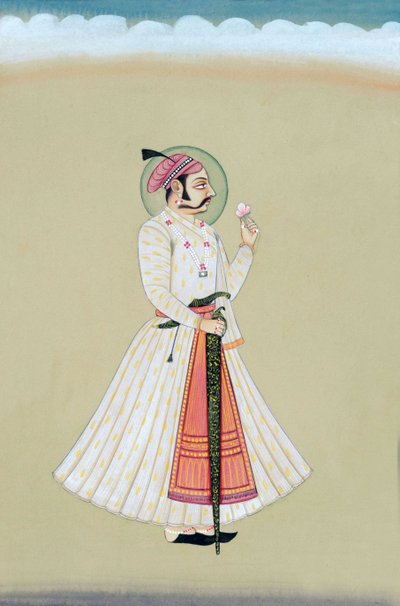 Peinture miniature de Maharana Amar Singh Udaipur - Indian School