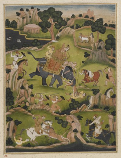 Shah Jahan chassant, folio d