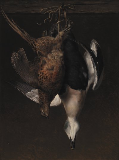 Gibier. Un faisan et un eider - J.L. Jensen