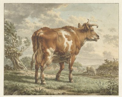 Vache pie rouge dans un paysage - Jacob  Cats