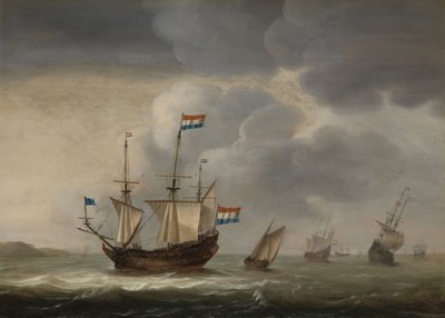 Navires au large de la côte - Jacob Gerritz Loef