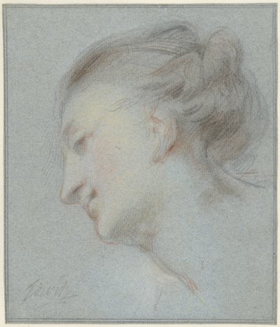 Tête de femme, profil gauche, regard vers le bas - Jacob de Wit