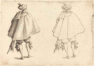 Gentleman en grand manteau, vu de dos - Jacques Callot