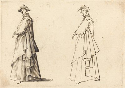 Dame en grand manteau - Jacques Callot