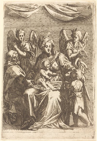 La Sainte Famille avec deux anges - Jacques Callot