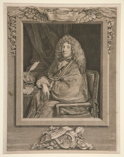 Portrait de Molière - Jacques Firmin Beauvarlet