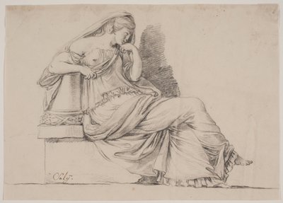 Allégorie. Figure féminine en deuil - Jacques Francois Joseph Saly