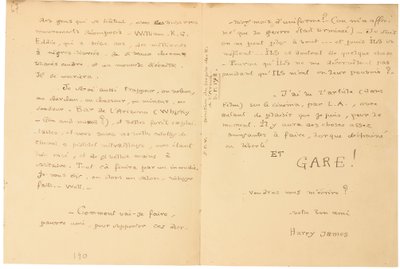 Lettre de guerre autographe - Jacques Vache