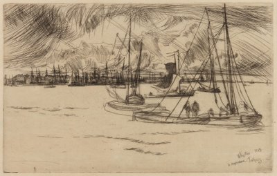 Amsterdam, depuis le Tolhuis, 1863 - James Abbott McNeill Whistler