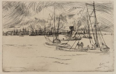 Amsterdam, depuis le Tolhuis, 1863 - James Abbott McNeill Whistler