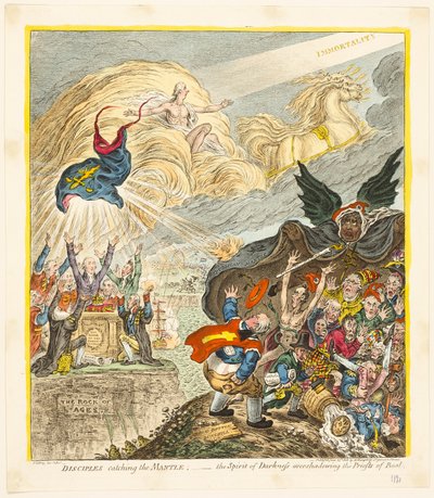 Disciples attrapant le manteau - James Gillray