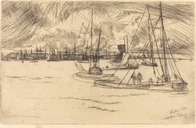 Amsterdam depuis le Tolhuis - James Abbott McNeill Whistler