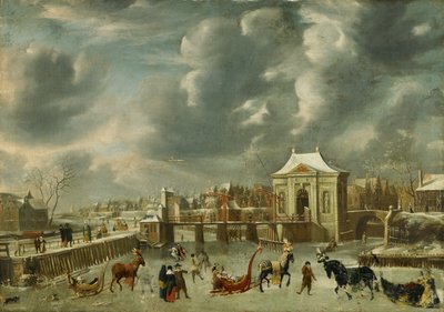 Heiligewegspoort en hiver - Jan Abrahamsz. Beerstraten