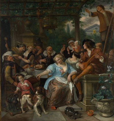 Compagnie joyeuse sur une terrasse - Jan Havickszoon Steen