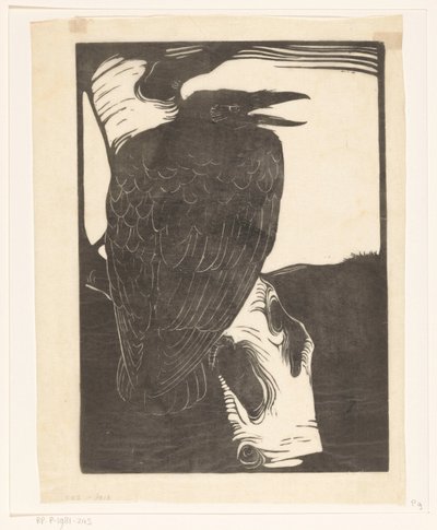 Corbeau sur un bouleau - Jan Mankes