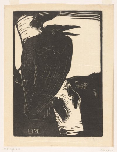 Corbeau sur un bouleau - Jan Mankes