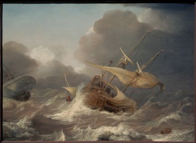 Navires néerlandais dans une tempête - Jan Porcellis