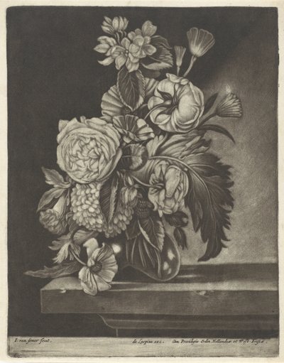 Fleurs dans un vase en verre - Jan van Somer