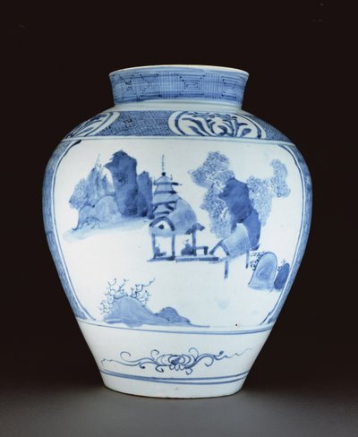 Vase bleu et blanc - Japanese School