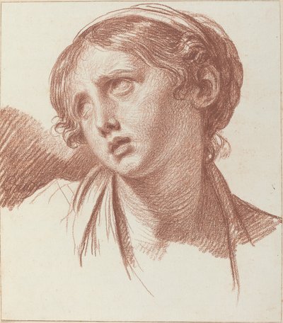 Jeune Fille Regardant Vers le Haut - Jean Baptiste Greuze