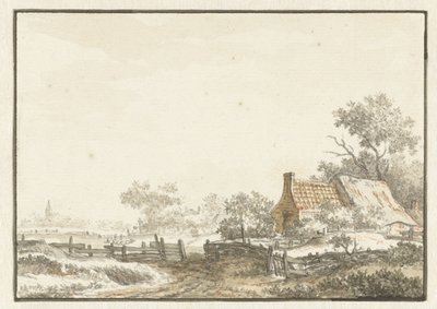 Paysage avec ferme - Jean François Delcourt